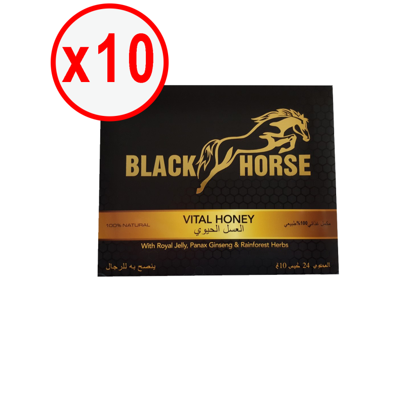 Miel aphrodisiaque black horse 10 boites de 24 sticks