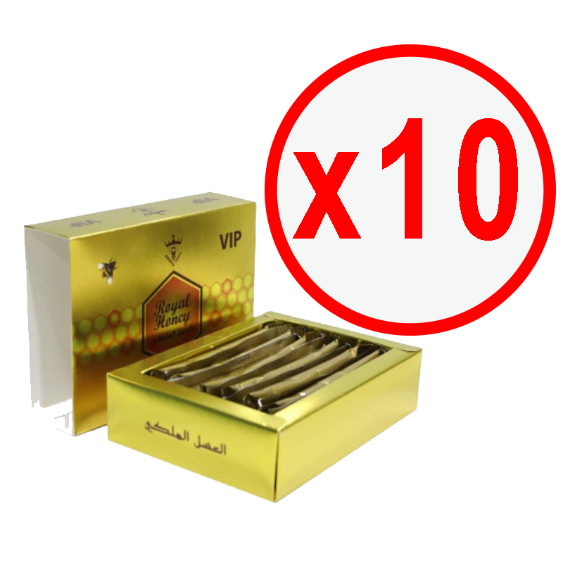 10 boites miel aphrodisiaque royal honey boite de 12 sticks de 20g